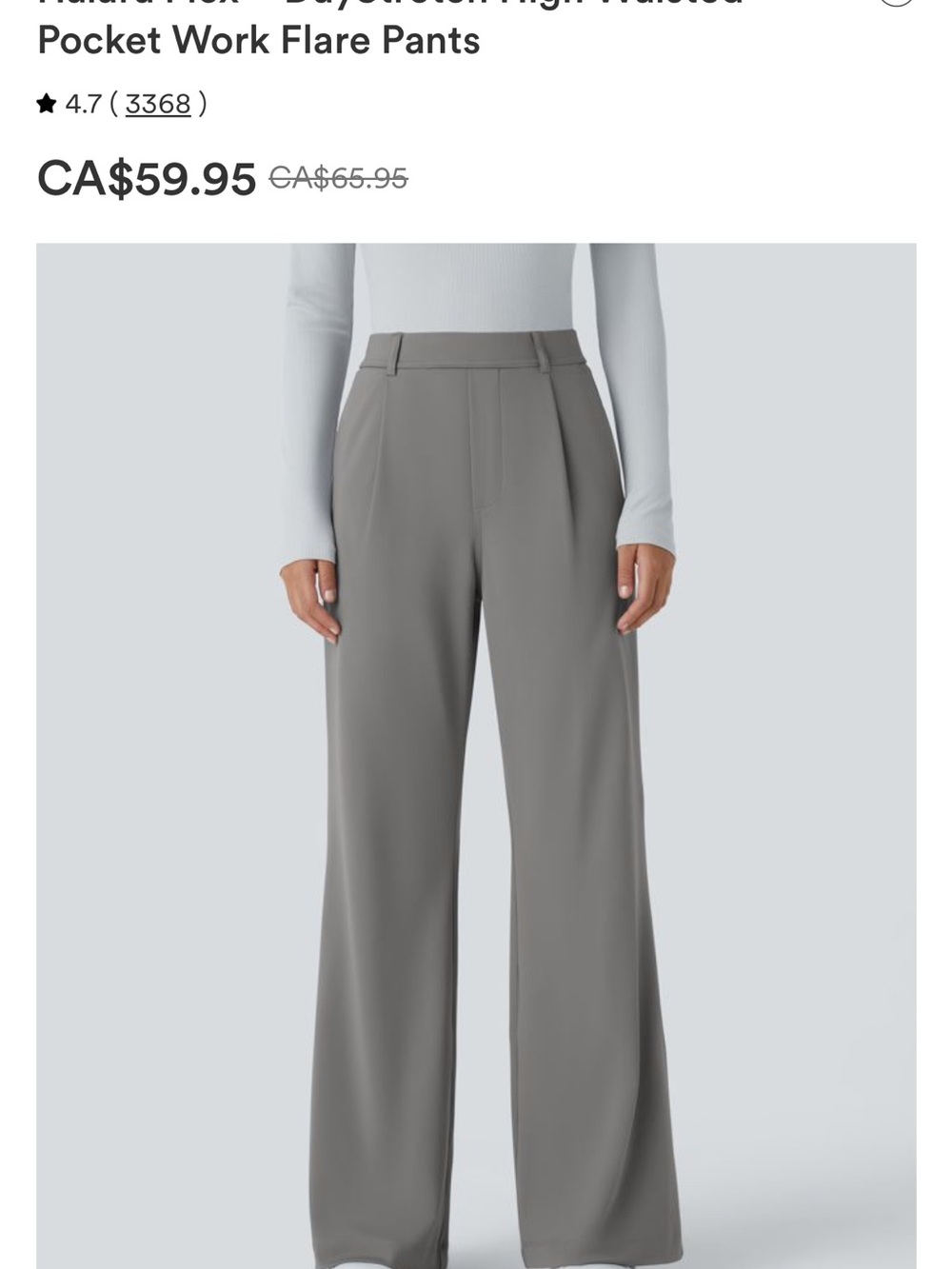 HALARA Straight-Leg Pants in Light Gray